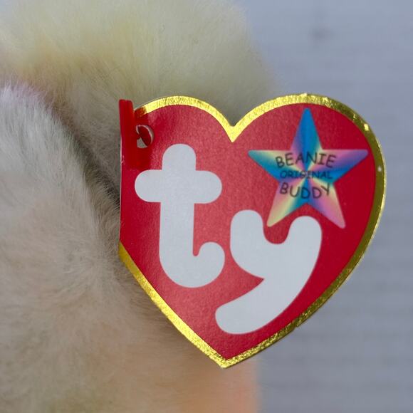 Ty Beanie Buddies Peace Bear Plush Pastel Tie Dye 1999 VTG With Tags 14 Inch - Picture 9 of 10